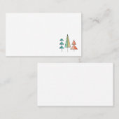 ミッドセンチュリーモダンレインボーツリーズ赤面ティール（緑がかった色）シンプル 名刺 (正面/裏面)