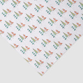 ミッドセンチュリーモダンレインボーツリーズ赤面ティール（緑がかった色）シンプル 薄葉紙 (詳細)