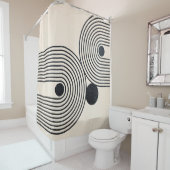 ミッドセンチュリーモダンレインボー シャワーカーテン (インサイチュ)