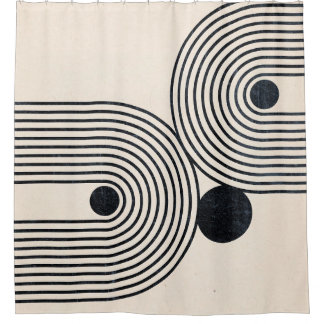 ミッドセンチュリーモダンレインボー シャワーカーテン