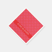 ミッドセンチュリーモダンレッドピンク幾何学的カスタムウェディング スタンダードカクテルナプキン (角)