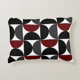 ミッドセンチュリーモダンレッドブラックとグレー アクセントクッション