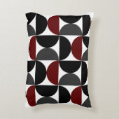 ミッドセンチュリーモダンレッドブラックとグレー アクセントクッション (裏面(縦))