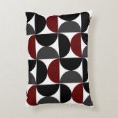 ミッドセンチュリーモダンレッドブラックとグレー アクセントクッション (正面(垂直))