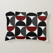 ミッドセンチュリーモダンレッドブラックとグレー アクセントクッション (裏面)