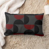ミッドセンチュリーモダンレッドブラックとグレー ランバークッション (ブランケット)