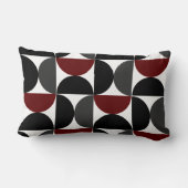 ミッドセンチュリーモダンレッドブラックとグレー ランバークッション (裏面)