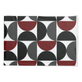 ミッドセンチュリーモダンレッドブラックとグレー 枕カバー (裏面)