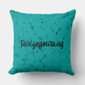 ミッドセンチュリーモダンレトロなアクアピブル クッション (正面)