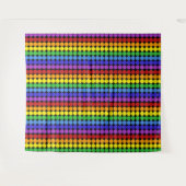 ミッドセンチュリーモダンレトロの虹色の円 タペストリー (正面(横))