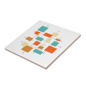 ミッドセンチュリーモダンレトロオレンジターコイズスクエア タイル (側面)