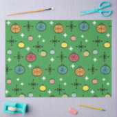 ミッドセンチュリーモダンレトロクリスマスアートグリーン 薄葉紙 (クラフト)