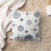 ミッドセンチュリーモダンレトロクリスマスアートシルバー クッション (ブランケット)