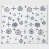 ミッドセンチュリーモダンレトロクリスマスアートシルバー ラッピングペーパー (フラット)