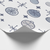 ミッドセンチュリーモダンレトロクリスマスアートシルバー ラッピングペーパー (角)