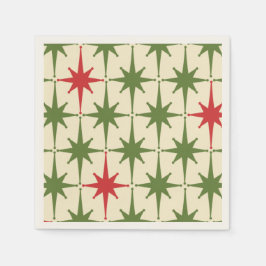 ミッドセンチュリーモダンレトロクリスマススターバスト スタンダードカクテルナプキン