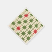 ミッドセンチュリーモダンレトロクリスマススターバスト スタンダードカクテルナプキン (角)