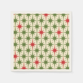 ミッドセンチュリーモダンレトロクリスマススターバスト スタンダードカクテルナプキン