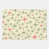 ミッドセンチュリーモダンレトロクリスマスパターン ラッピングペーパーシート (正面)