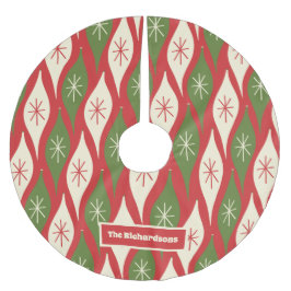 ミッドセンチュリーモダンレトロクリスマスパーソナライズされた ブラッシュドポリエステルツリースカート