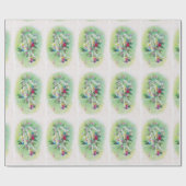 ミッドセンチュリーモダンレトロクリスマスベルズホリー ラッピングペーパー (フラット)