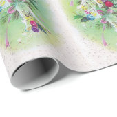 ミッドセンチュリーモダンレトロクリスマスベルズホリー ラッピングペーパー (ロールコーナー)