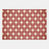 ミッドセンチュリーモダンレトロクリスマスヴィンテージスター ラッピングペーパーシート (正面2)