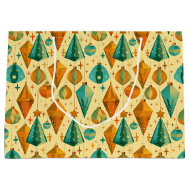 ミッドセンチュリーモダンレトロクリスマス原子オーナメント ラージペーパーバッグ