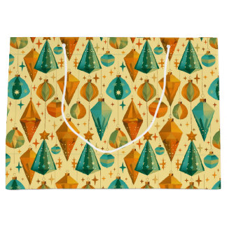 ミッドセンチュリーモダンレトロクリスマス原子オーナメント ラージペーパーバッグ