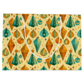 ミッドセンチュリーモダンレトロクリスマス原子オーナメント ラージペーパーバッグ (裏面)