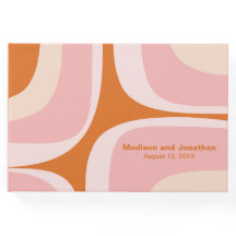 ミッドセンチュリーモダンレトログルーブピンクとオレンジ