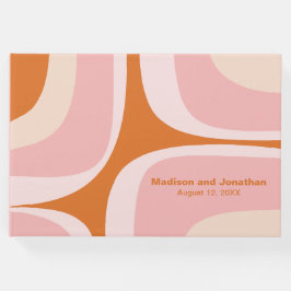 ミッドセンチュリーモダンレトログルーブピンクとオレンジ ゲストブック