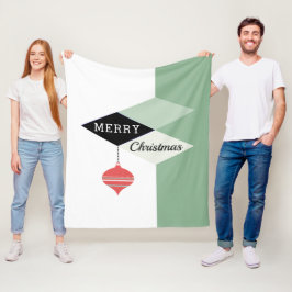 ミッドセンチュリーモダンレトロシック・クリスマス フリースブランケット