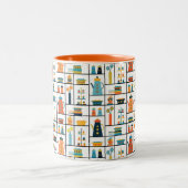 ミッドセンチュリーモダンレトロスタイリッシュキッチンシェルフ ツートーンマグカップ (中央)