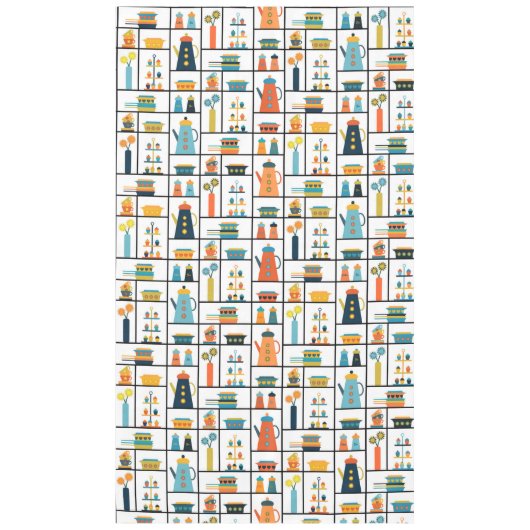 ミッドセンチュリーモダンレトロスタイリッシュキッチンシェルフ テーブルクロス (正面)