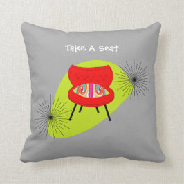 ミッドセンチュリーモダンレトロスタイル椅子イラスト クッション