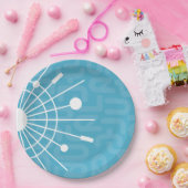 ミッドセンチュリーモダンレトロスプートニクスノーフレークモダン ペーパープレート (パーティー)