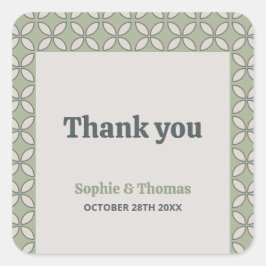 ミッドセンチュリーモダンレトロズ結婚グリーンサンキュー スクエアシール