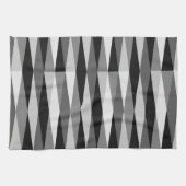 ミッドセンチュリーモダンレトロダイヤモンド白黒グレイ キッチンタオル (横)