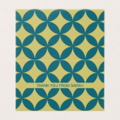 ミッドセンチュリーモダンレトロチニーサンキューノートカード (外部フラット)