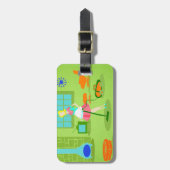 ミッドセンチュリーモダンレトロハウスワイフラゲージタグ ラゲッジタグ (正面縦)