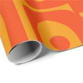 ミッドセンチュリーモダンレトロパイケオレンジイエロー ラッピングペーパー (ロールコーナー)
