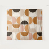 ミッドセンチュリーモダンレトロパターン茶色のアーストーン タペストリー (正面(横))