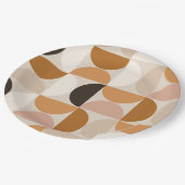 ミッドセンチュリーモダンレトロパターン茶色のアーストーン ペーパープレート (アングル)