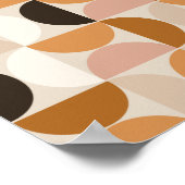 ミッドセンチュリーモダンレトロパターン茶色のアーストーン ポスター (角)