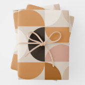 ミッドセンチュリーモダンレトロパターン茶色のアーストーン ラッピングペーパーシート (インサイチュ)