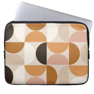 ミッドセンチュリーモダンレトロパターン茶色のアーストーン ラップトップスリーブ