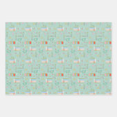 ミッドセンチュリーモダンレトロパーム春 ラッピングペーパーシート (正面2)