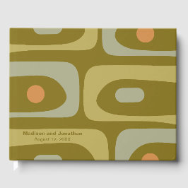 ミッドセンチュリーモダンレトロピケパーソナライズされた ゲストブック