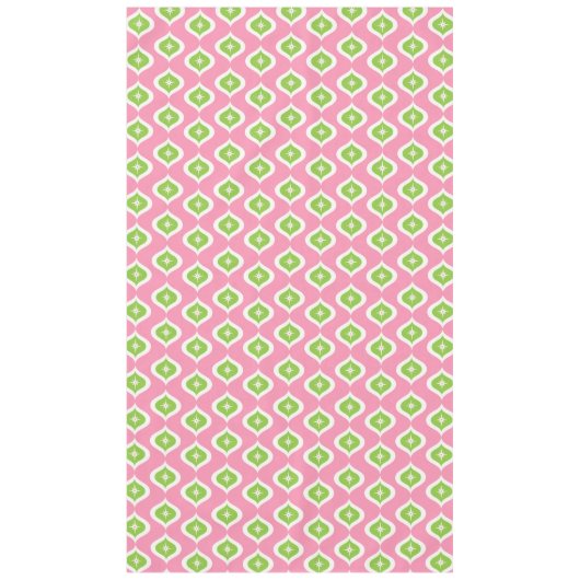 ミッドセンチュリーモダンレトロピンク幾何学模様 テーブルクロス (正面)